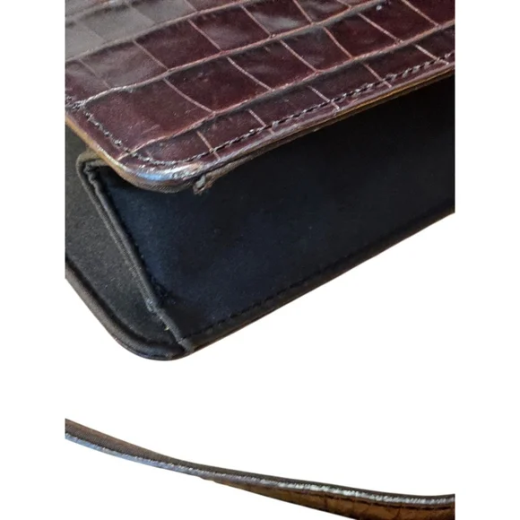 Enzo Angiolini Croc-Embossed Crossbody Bag in Brown - Picture 13 of 16